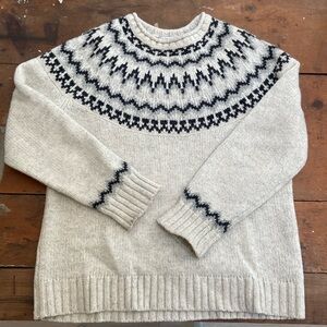 Llbean 100% lambs wool fair isle sweater
